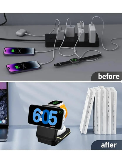 iPhone 12-16, Apple Watch, AirPods, USB-C, 15W 2026 – Foldable magnetic wireless charger