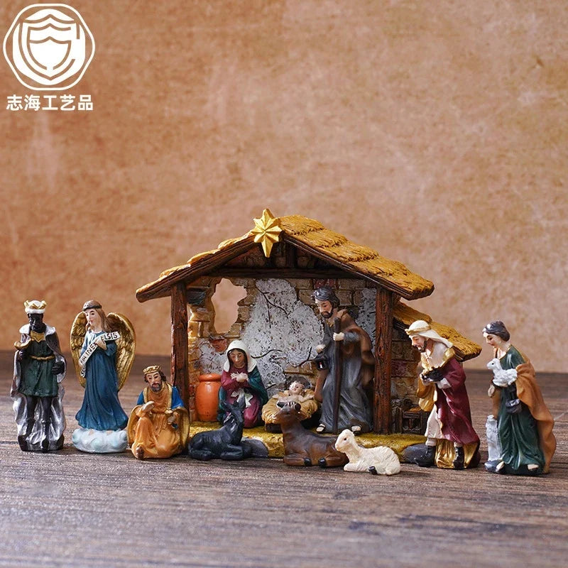 Nativity Scene 5cm Resin Kit Table Centerpiece Christmas 2025 Gift Box Decor