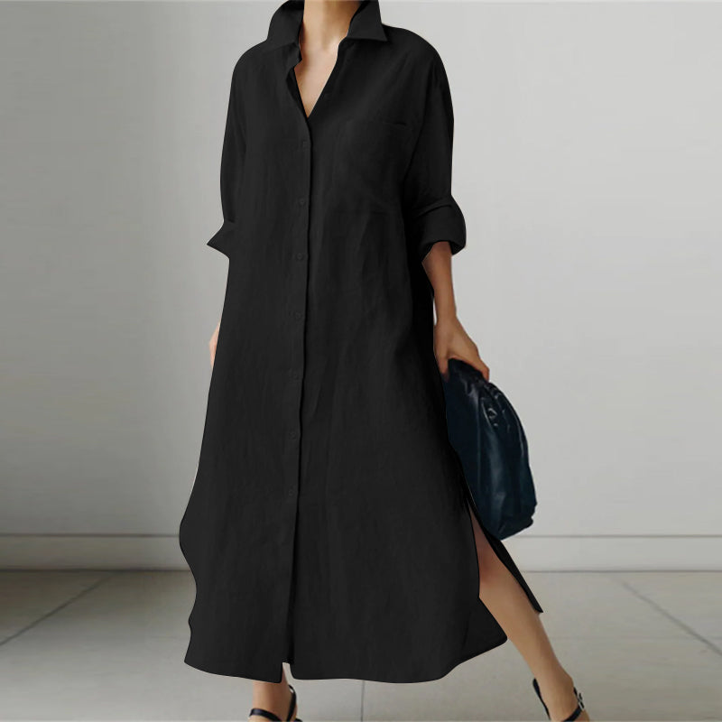 Light Shirt Dress for Women, Elegant Spring Style, Multi-Use Casual & Formal Wear
