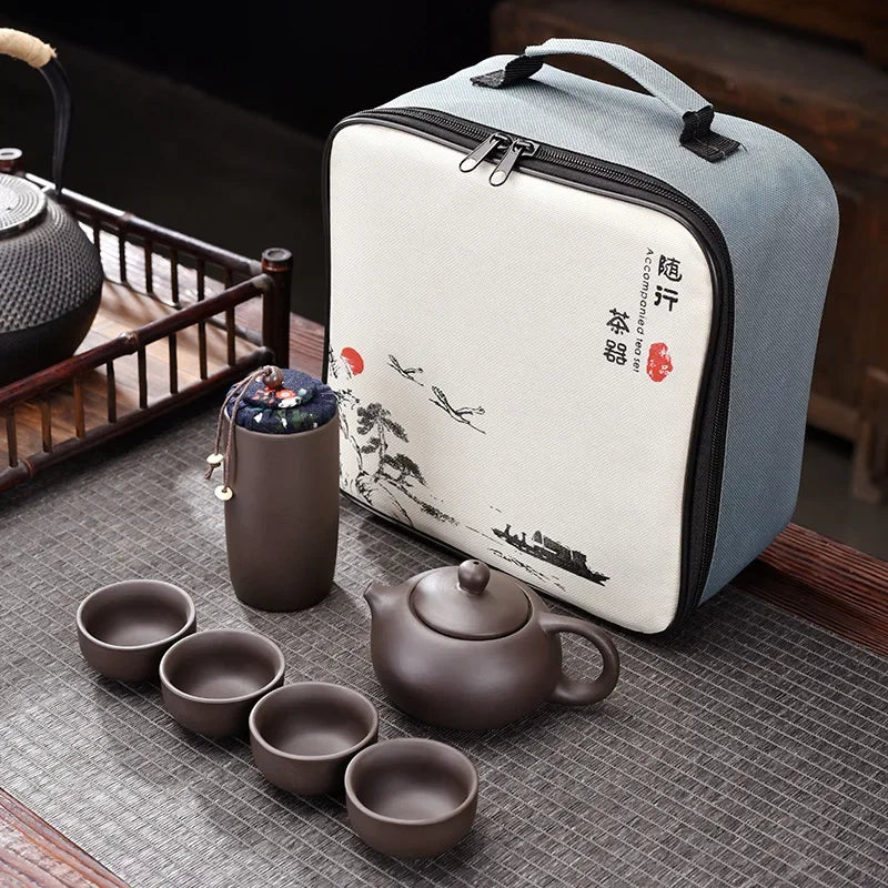Purple Clay Travel Tea Kit Travel-Friendly Kung Fu Teaware
