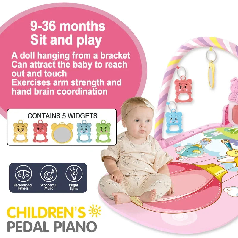 Play Baby Gym Piano Activity Mat With Hanging Toys Newborn Early Education Fall 2025 Sensory Motor Skill Gift