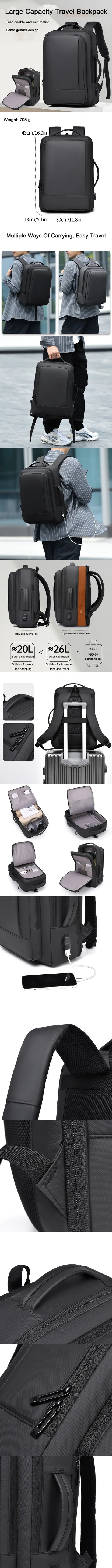 Backpack Travel Expandable Unisex Laptop And Business Style Fall 2026 Travel Companion