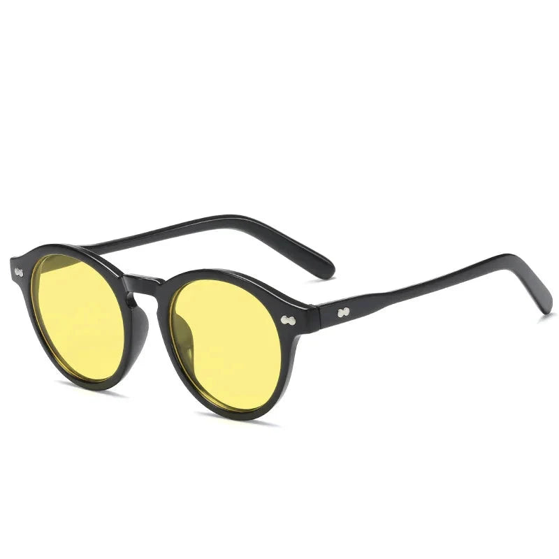 Retro Round Sunglasses for Women Men Vintage Black UV400 Outdoor Eyewear Trendy Sun Glasses