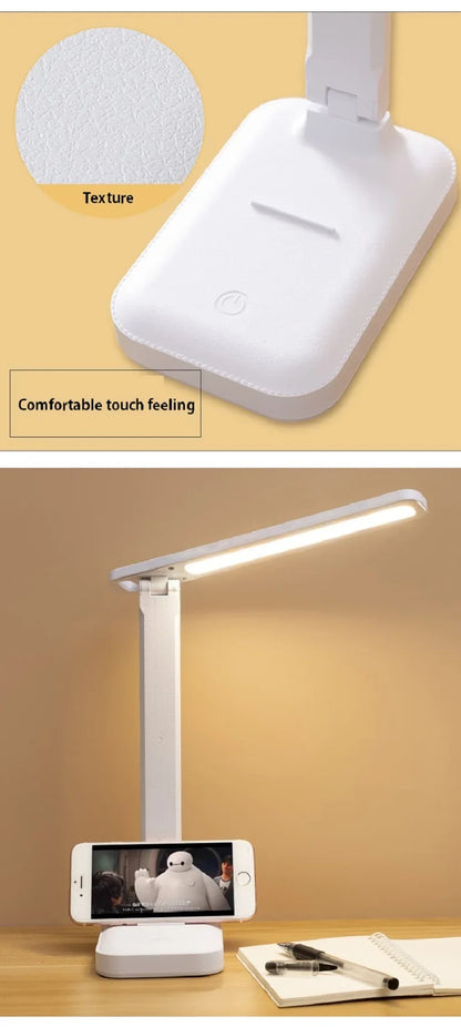 LED Desk Lamp Touch Dimmable Battery-Powered Eye Protection