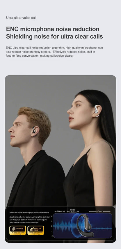 Translation AI Earbuds With Noise Canceling Ear Hook Sports