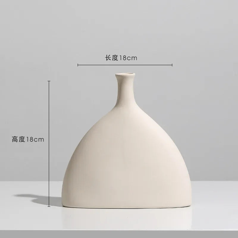 Ceramic Vase Embryo Sculptural Tabletop Vase Scandinavian Minimalist Household Decor Fall 2025 Ideal For Dry Flower Display