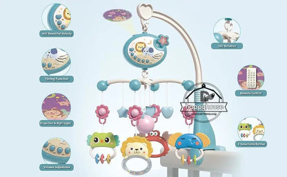 Mobile Crib Remote Music Light Newborn Sensory Toys