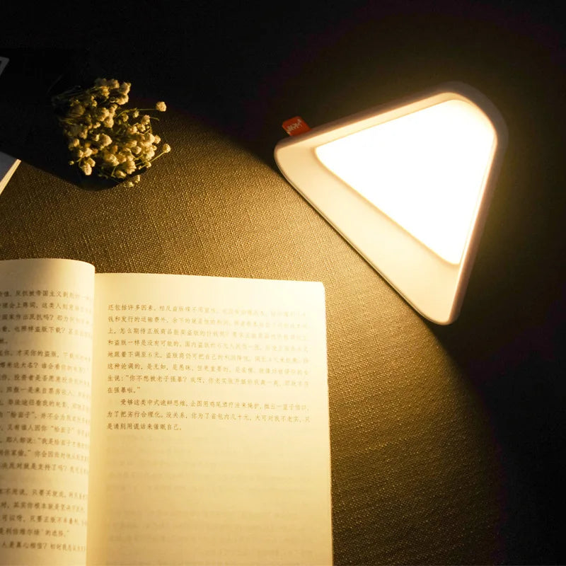 Night Light USB Battery-Powered Gravity Sensor Triangle Table Lamp Fall 2025, Flexible Brightness Cozy Night Feeding