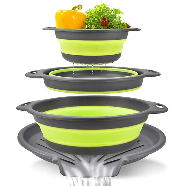 Foldable Colander Kit Self-Draining Over Sink Kitchen Strainer Spring 2026 Simple Storage