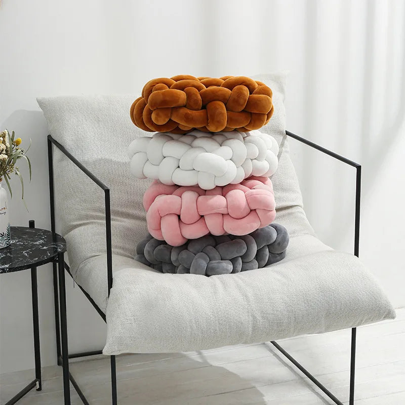 Pillow Knot Plush Square Hand-Woven Throw Cushion Living Room Decor Fall 2025 Cozy Support Decorative Accent