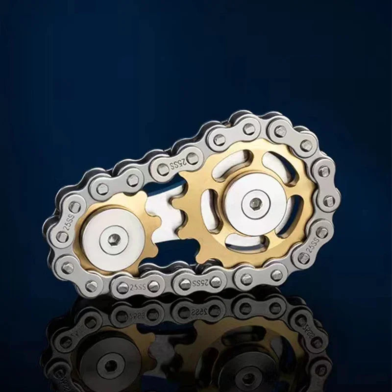 Spinner Fidget Metal Chain Gear EDC Rainbow Focus Toy