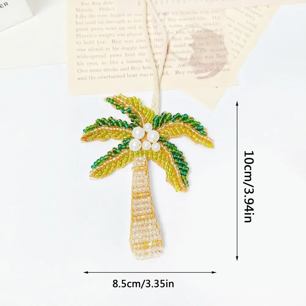 Tree Coconut Sequin Patch Keyring Bag Pendant Handmade