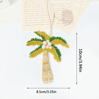 Tree Coconut Sequin Patch Keyring Bag Pendant Handmade