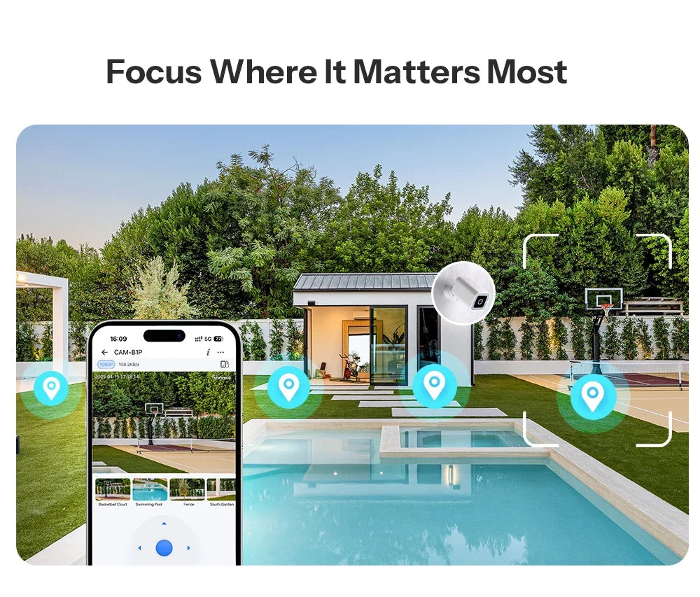 Outdoor Security Camera 2K HD AI Human Detection IP65 Weatherproof 180 Degree Pan Fall 2026 Works With Alexa Google Household