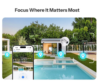 Outdoor Security Camera 2K HD AI Human Detection IP65 Weatherproof 180 Degree Pan Fall 2026 Works With Alexa Google Household