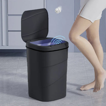 Touchless Sensor Trash Can Battery Powered Hygienic Household