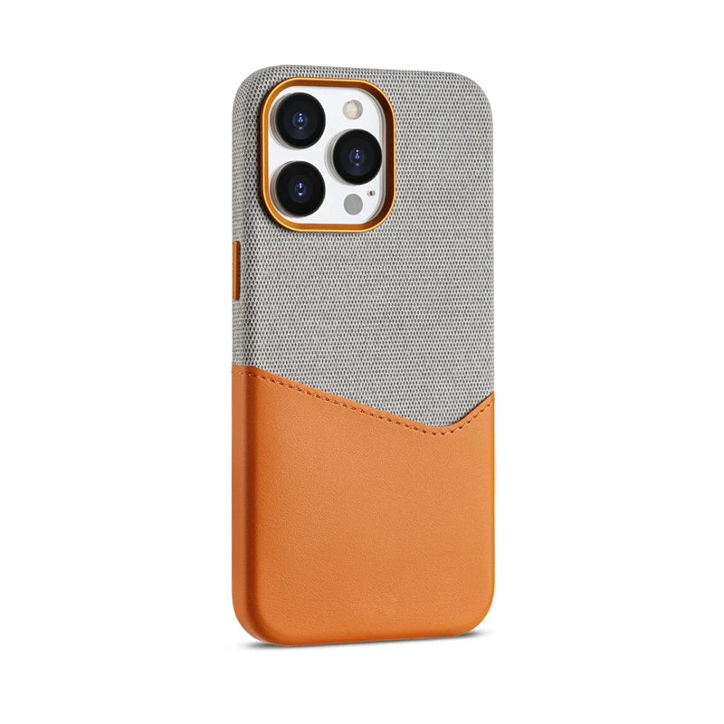 Card Holder MagSafe Leather Phone Case for iPhone 16 15Pro Max Cordless Charging Cover
