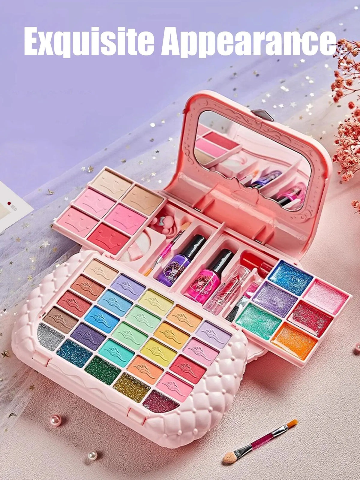 Kids Makeup Kit Washable Non-Toxic Pretend Play Cosmetic Kit Viral Fall 2025 Gift