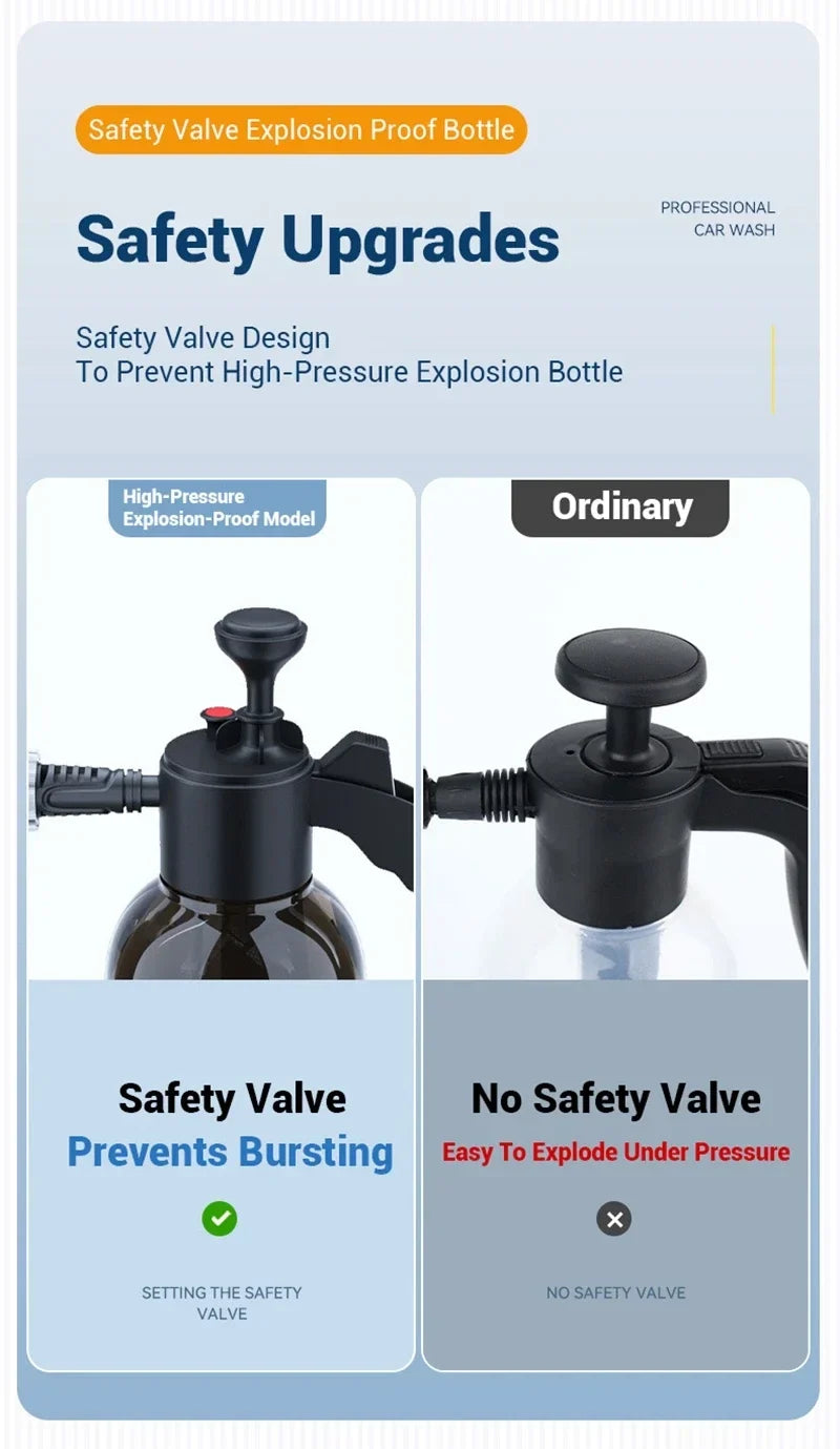 Car Wash Foam Sprayer Bottle Hand-Operated Air Pressure Gun