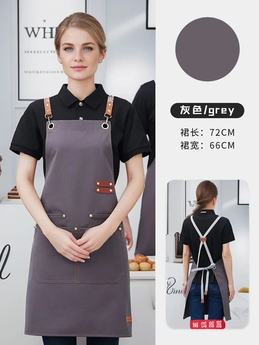 Kitchen Apron Pro-Grade Bib Apron Restaurant Work Apron Fall 2025 Water-Resistant Pockets Sturdy
