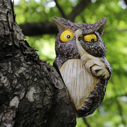 Tree Owl Hanging Ornament Resin Hide And Seek Owl Garden Decor For Yard And Patio Fall 2026 Trend Gift