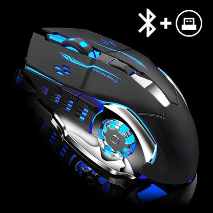 Cordless Battery-Powered Gaming Mouse Bluetooth Silent Backlit