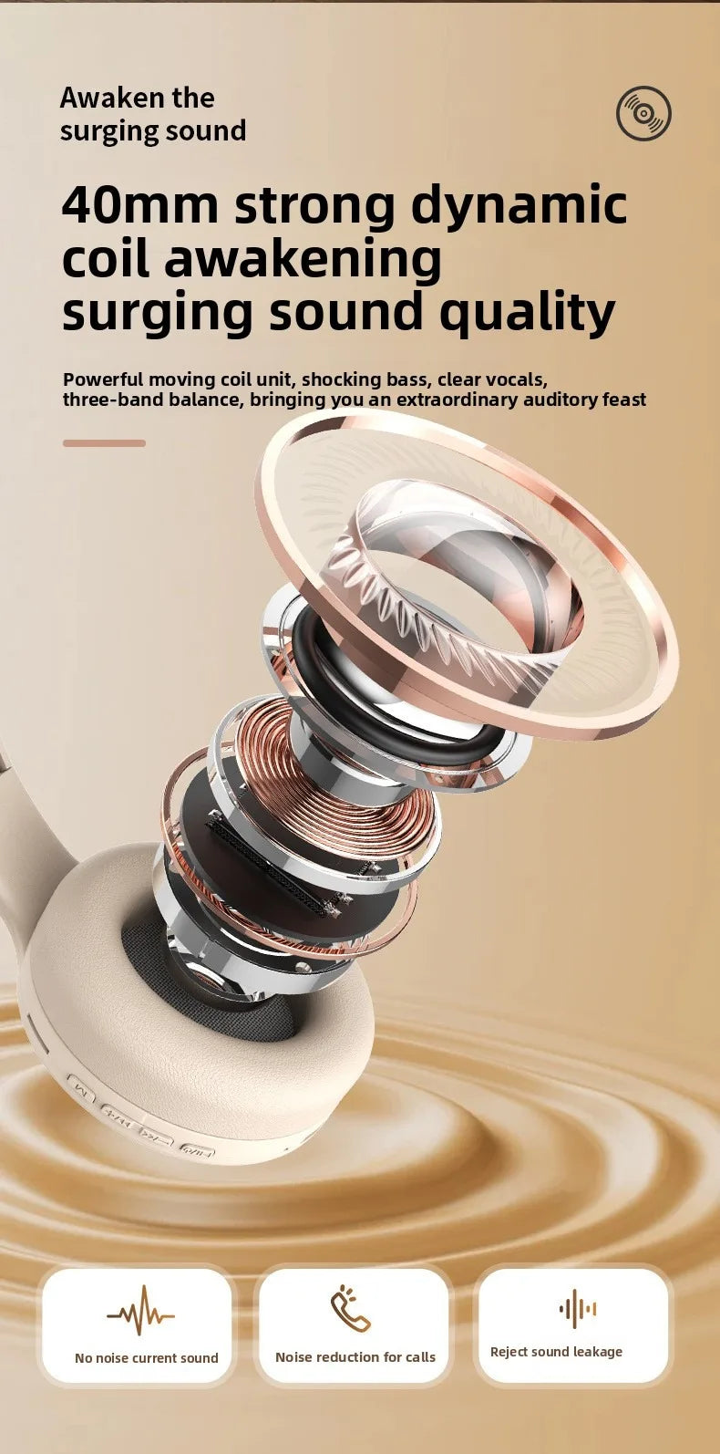 Cordless Bluetooth Headphones Over Ear Noise Cancelling