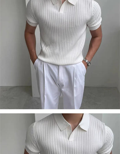 Fast-dry men's golf polo shirt - slim fit short sleeve, polyester, for sports and casual wear