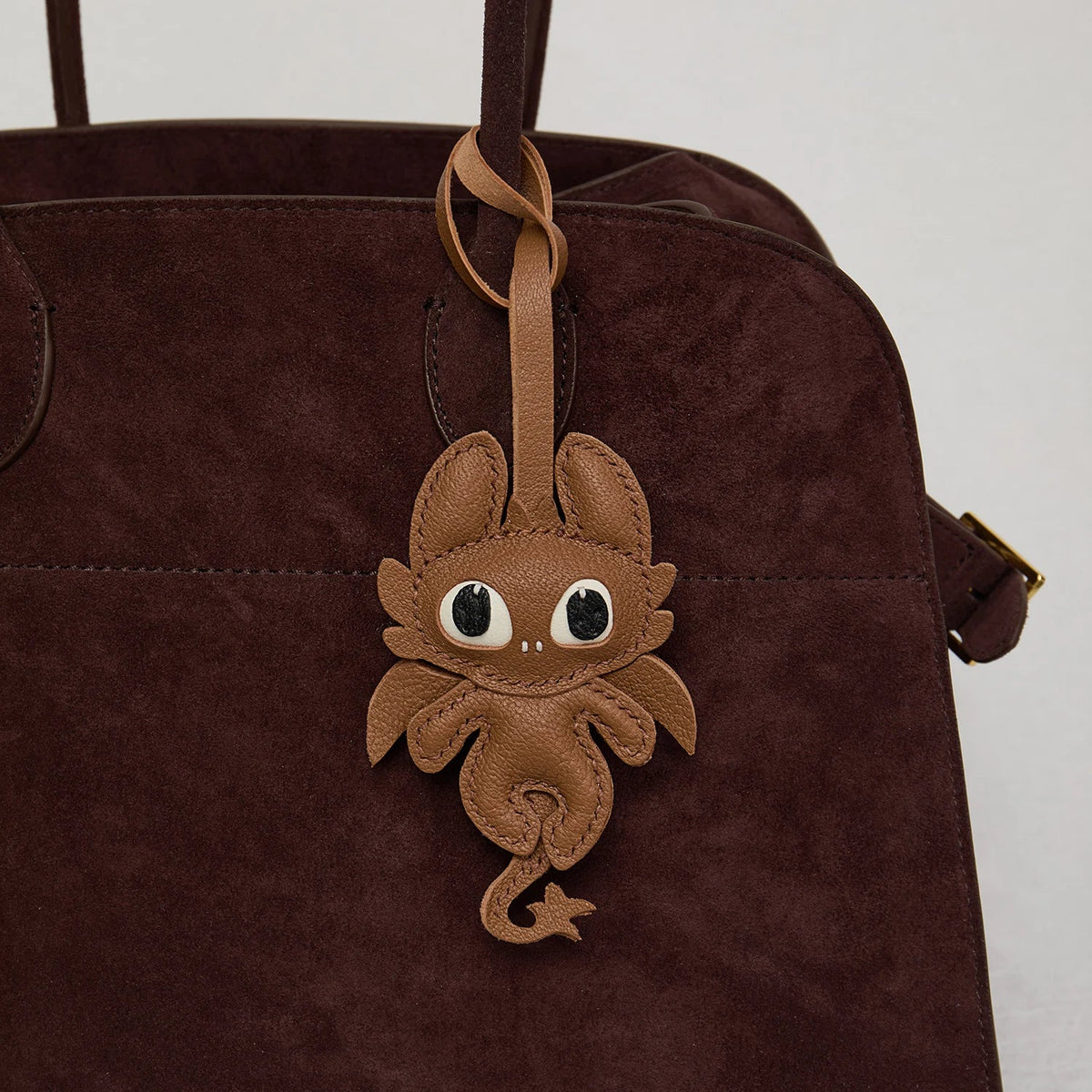 Bag Leather Charm No Face Keychain Black Cozy Cute Gift