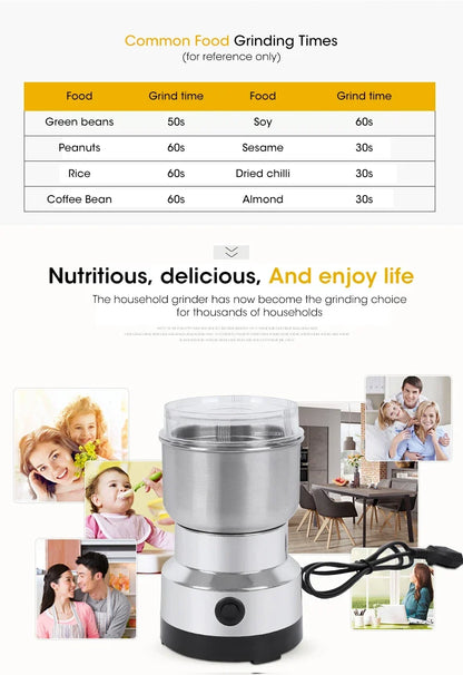 Coffee Grinder Mini Motor-Driven Stainless Ultrafine 300ml
