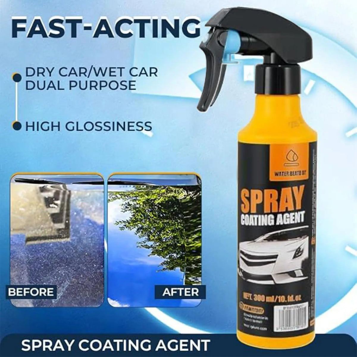 Glass2026 Edition Coating Spray 300ml Hydrophobic Car Detailer, High Gloss Finish, TikTok Viral Car Maintenance