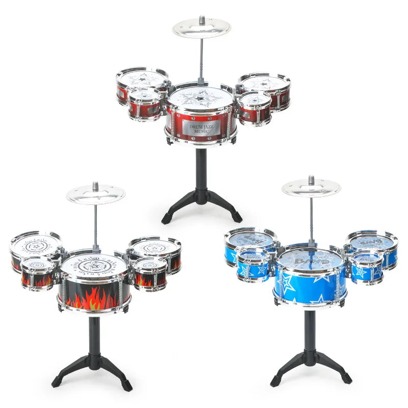 Kids Jazz Drum Kit - Beginner-Friendly Percussion Toy with 5 Drums & Cymbals for Young Musicians