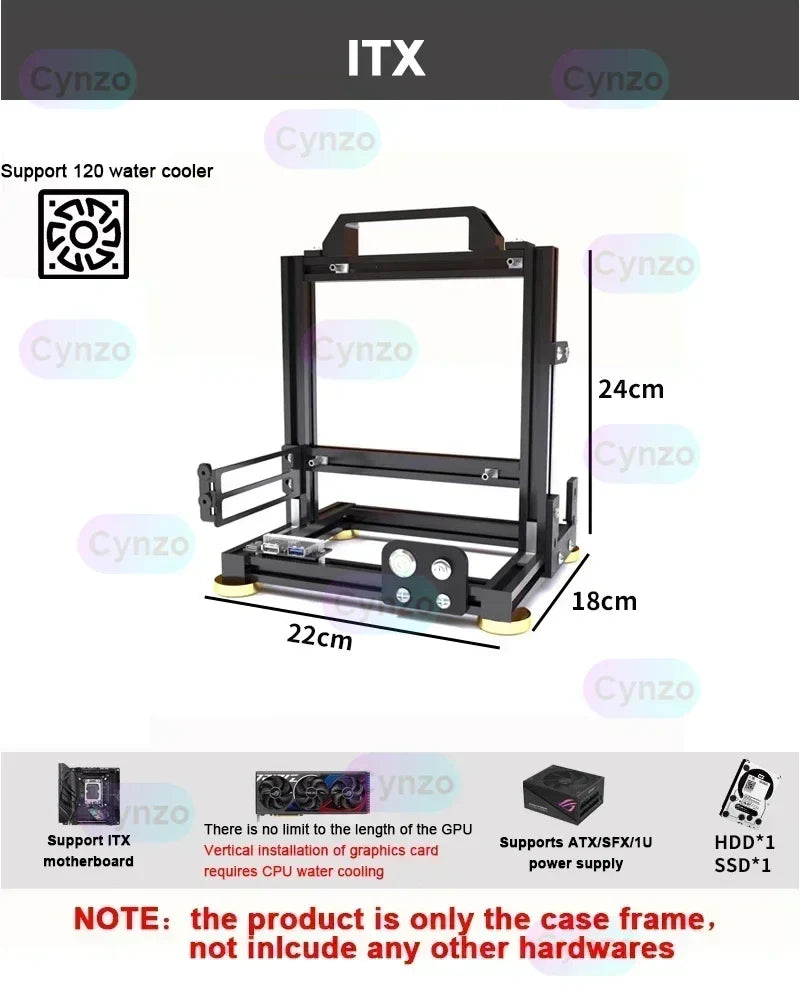 Frame Open ATX PC Case Rack Modular Water Air Cooling