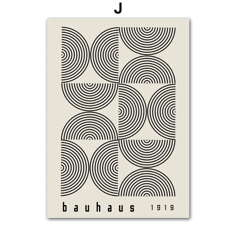 Bauhaus Green Minimalist Wall Art Canvas Print Water-Resistant