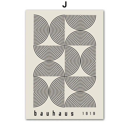 Bauhaus Green Minimalist Wall Art Canvas Print Water-Resistant