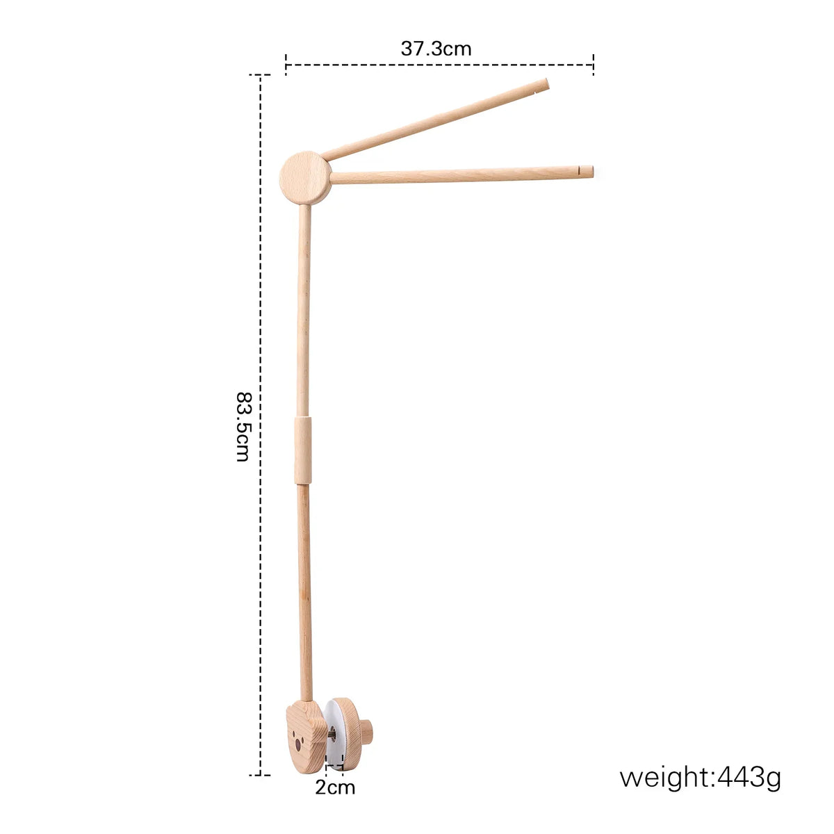 Crib Wooden Mobile Bracket Newborn Sensory Toys Soothing