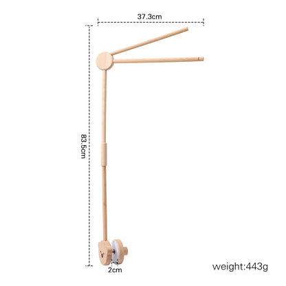 Crib Wooden Mobile Bracket Newborn Sensory Toys Soothing