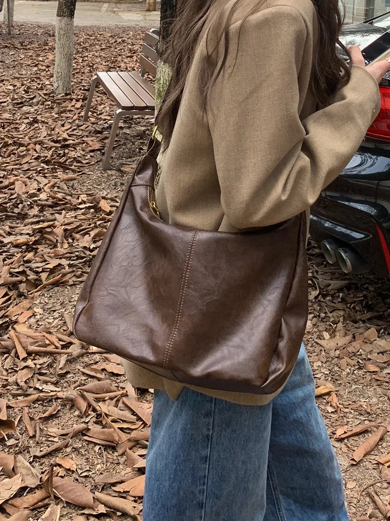 Plush Multi-Use Womens Hobo Bag - Slouchy, Faux Leather