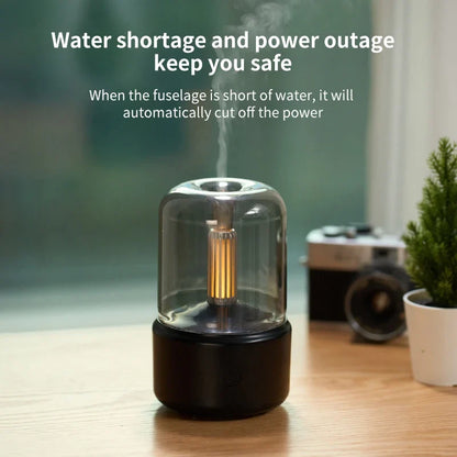 Creative Candlelight Aromatherapy Machine USB Plug-In Desktop Humidifier for Household Ambience