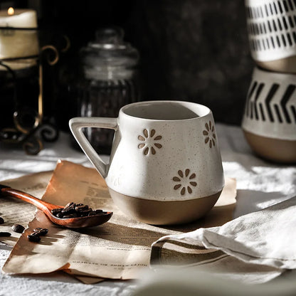 Mug Ceramic Hand Painted Large Capacity Retro Coffee Cup Fall 2025 Artisanal Breakfast Gift