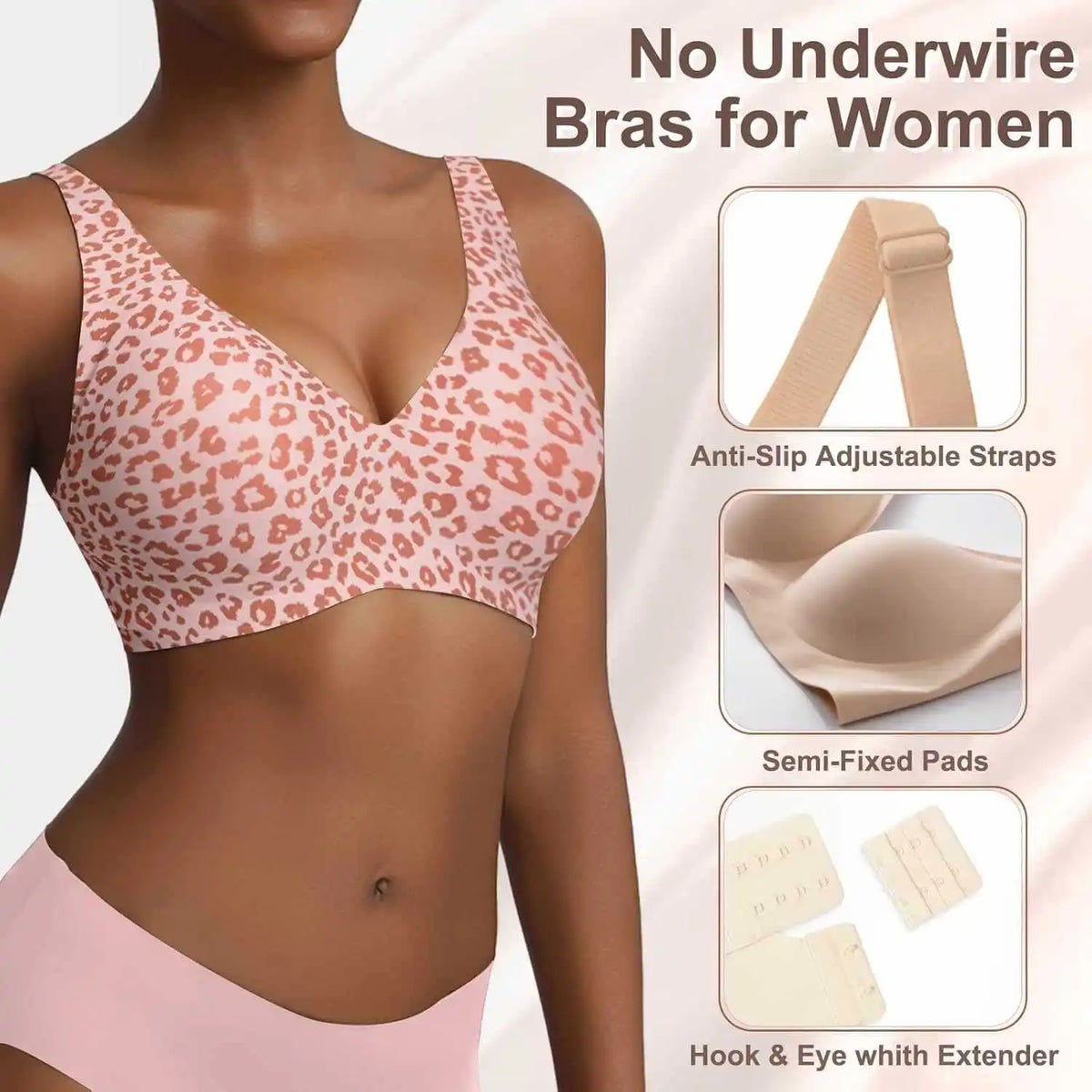 Breathable Women's Bra - Seamless, Full Cup, Wire-Free, Nylon-Elastane Blend, Regular Wear