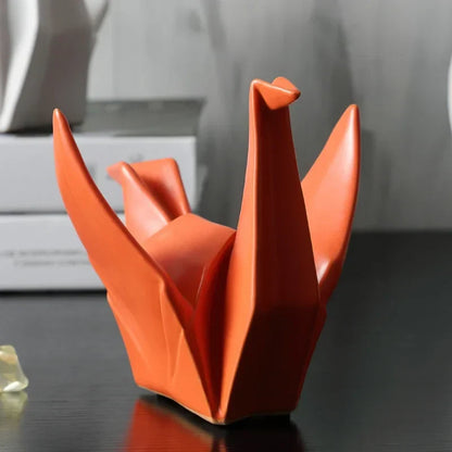 Ceramic Bird Statue Origami Sculpture Contemporary Desktop Household Decor Fall 2025 Accent Minimalist Office Gift