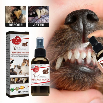 Pet Grooming Maintenance Dental Spray for Dogs & Cats - Bad Breath Freshener & Oral Cleaning, 30ml
