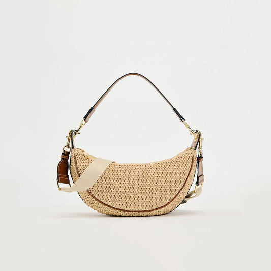 hobo style, crossbody, for beach & summer – Light women's woven straw shoulder bag