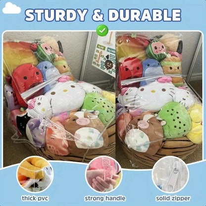 Toy Storage Stool Thickened PVC Transparent Seat Kids 2-In-1 Organizer Chair Playroom Fall 2025 Water-Resistant Simple Clean