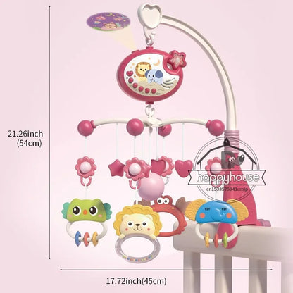 Mobile Crib Remote Music Light Newborn Sensory Toys
