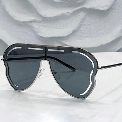 Pilot Oversized Punk Sunglasses Women Big Frame 2025 Hollow Shades for Ladies