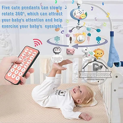 Mobile Crib Remote Music Light Newborn Sensory Toys