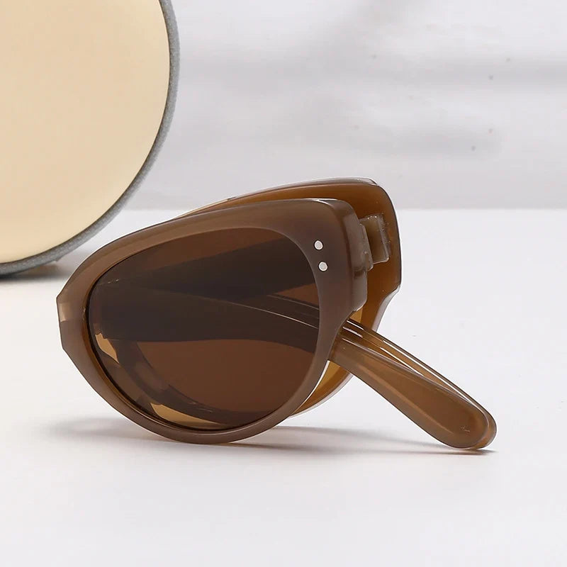 Eye Cat Sunglasses Foldable Narrow Frame Fall 2026 UV Protection Fashion Accessory