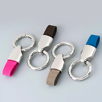 Cowhide Leather Keychain Carabiner Ring Regular Carry